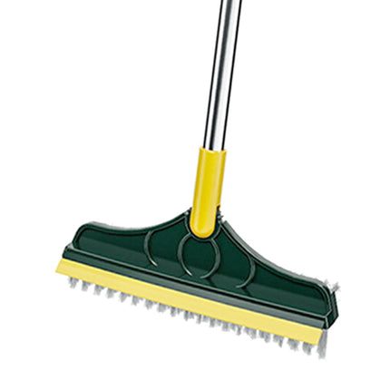 Floor Scrub Brush Long Handle 3 in 1 Scrape Brush for Door Track Yellow Green