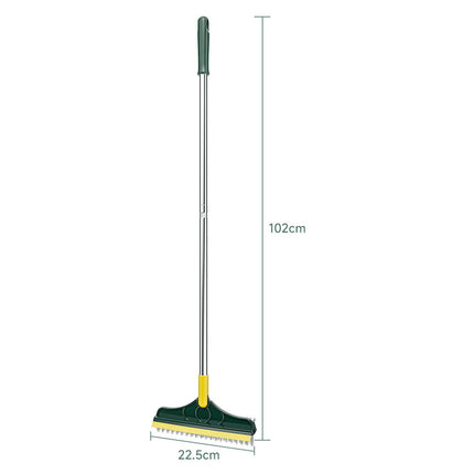 Floor Scrub Brush Long Handle 3 in 1 Scrape Brush for Door Track Yellow Green