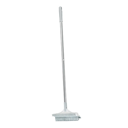 Floor Scrub Brush Long Handle 3 in 1 Scrape Brush for Door Track White Gray