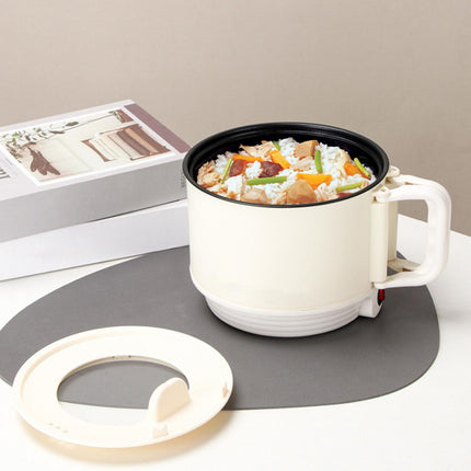 Mini Hot Pot 1.5L Portable Ramen Cooker for Pasta Egg Oatmeal White Black