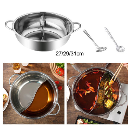 Shabu Shabu Hot Pot Hot Pot Cooker with Spoons for Restaurant Camping Home