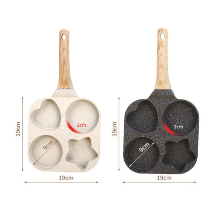 Nonstick Egg Frying Pan 4 Holes Egg Pan Omelette Pan for Steak Baking Burger Black