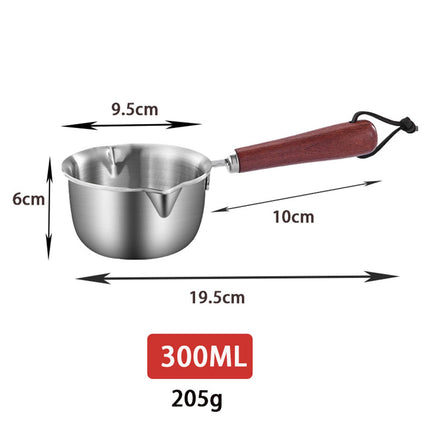 Small Milk Pan Portable with Long Handle Butter Warmer for Hotel Household 300ml