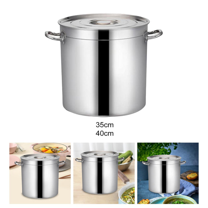 Stainless Steel Cookware Stockpot Induction Pot for Canteens Hotel Household 35cm