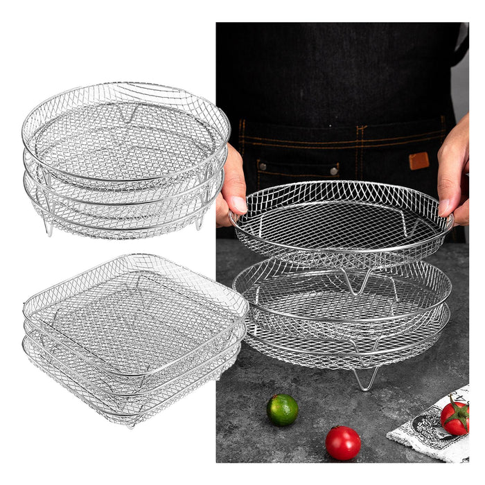 3Pcs Air Fryer Rack Stand Fruits Home Kitchen Supply Chips Grill Rack round 20cm