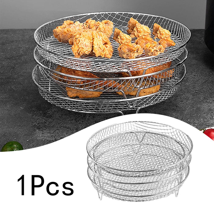 3Pcs Air Fryer Rack Stand Fruits Home Kitchen Supply Chips Grill Rack round 20cm