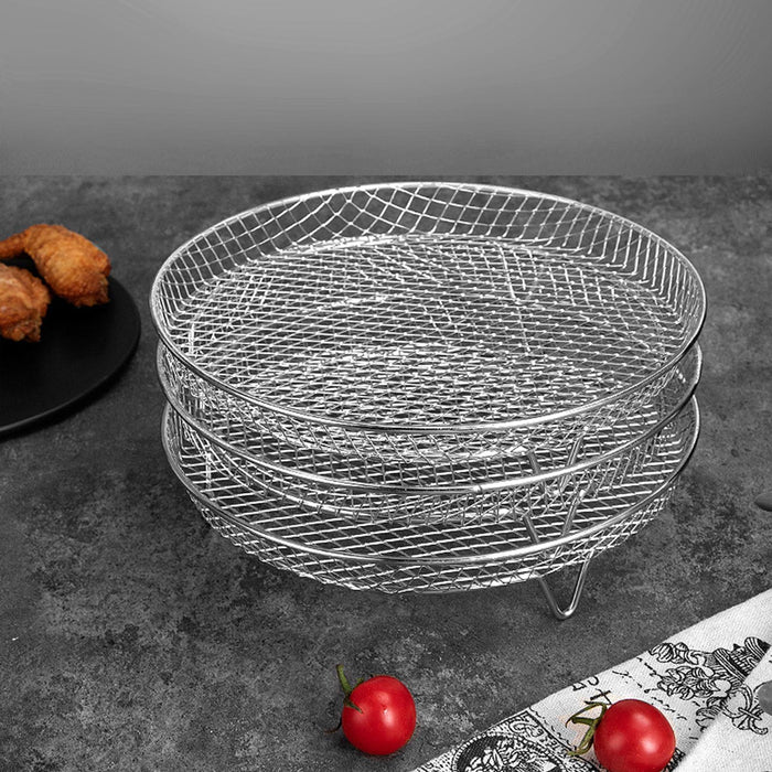 3Pcs Air Fryer Rack Stand Fruits Home Kitchen Supply Chips Grill Rack square 21cm