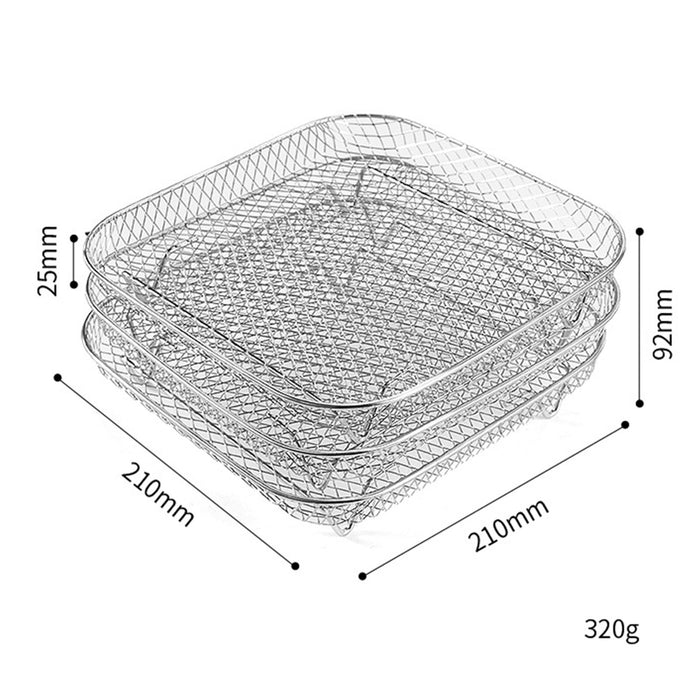 3Pcs Air Fryer Rack Stand Fruits Home Kitchen Supply Chips Grill Rack square 21cm
