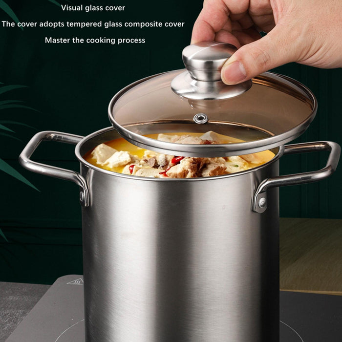 Stainless Steel Stockpot Boiling Cookware Reinforced Bottom Seafood Boil Pot no clamp