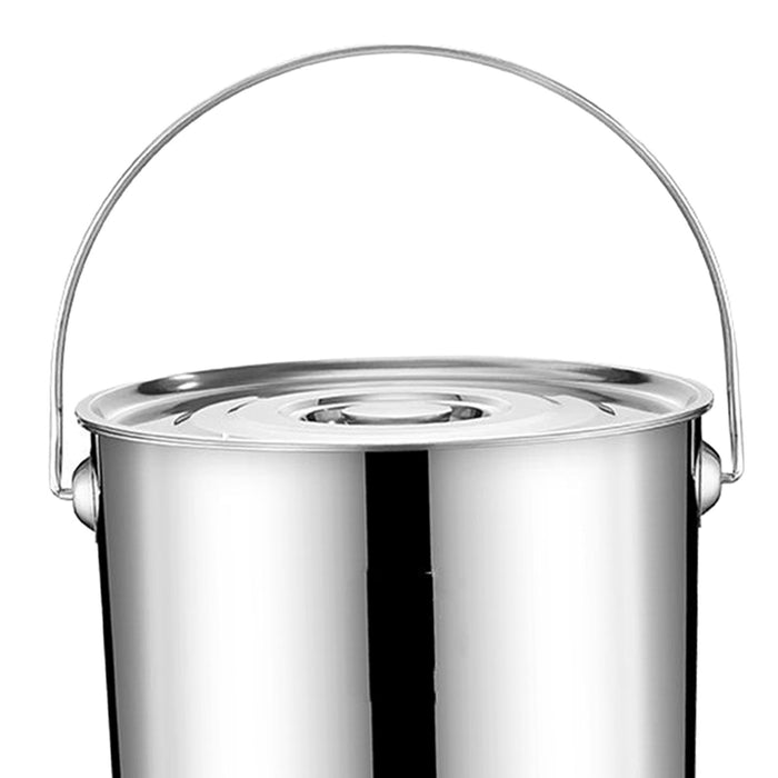 201 Stainless Steel Stockpot Oil Bucket Tall Cooking Pot for Household Hotel 6L