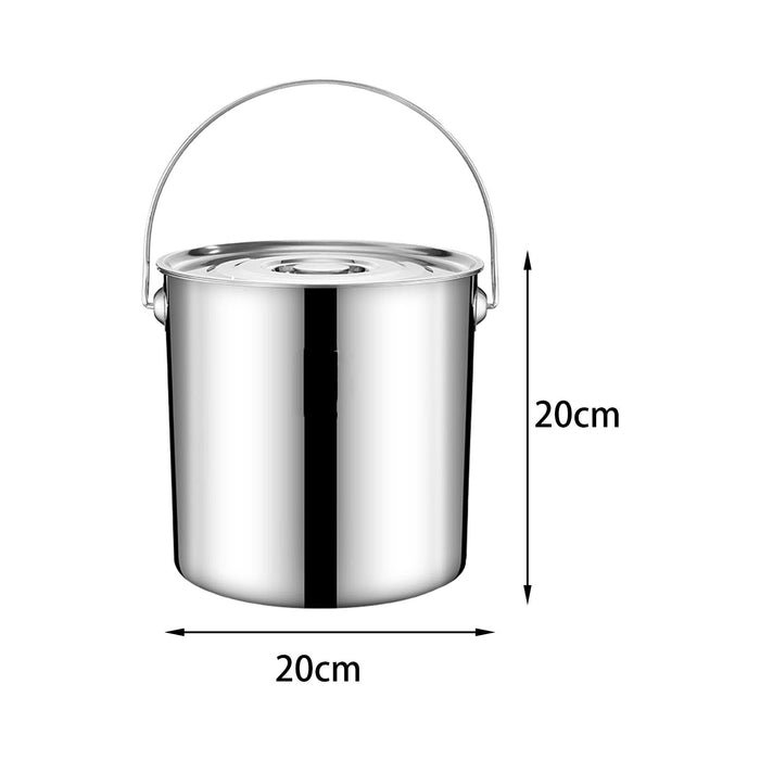 201 Stainless Steel Stockpot Oil Bucket Tall Cooking Pot for Household Hotel 6L