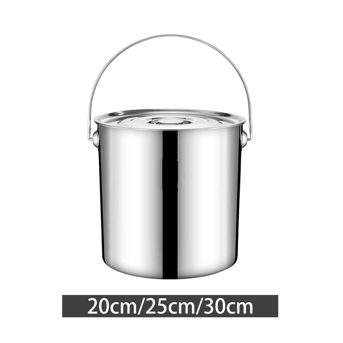 201 Stainless Steel Stockpot Oil Bucket Tall Cooking Pot for Household Hotel 6L