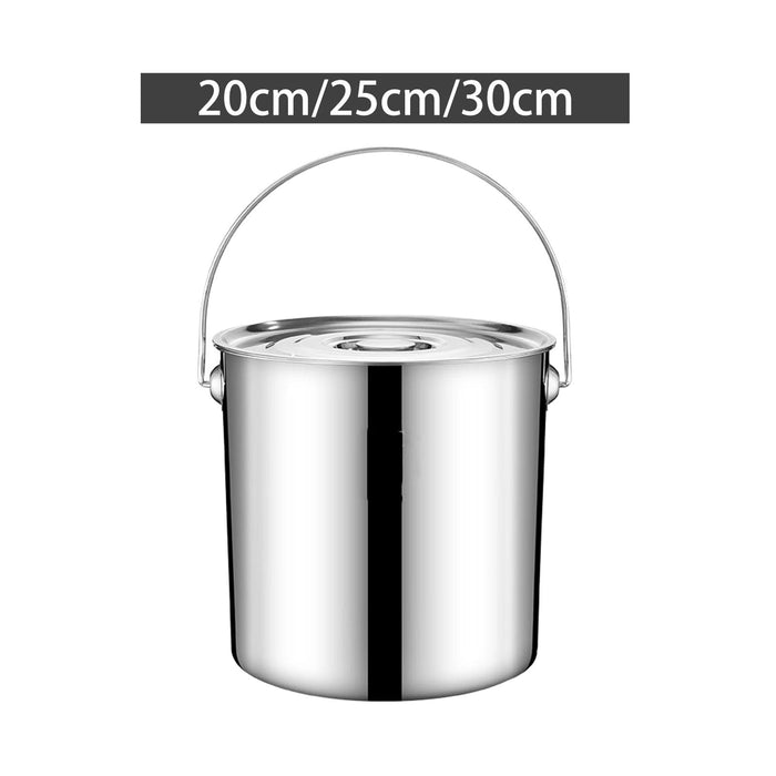 201 Stainless Steel Stockpot Oil Bucket Tall Cooking Pot for Household Hotel 6L