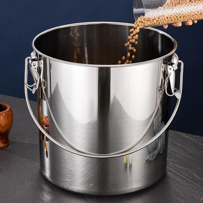 201 Stainless Steel Stockpot Oil Bucket Tall Cooking Pot for Household Hotel 6L