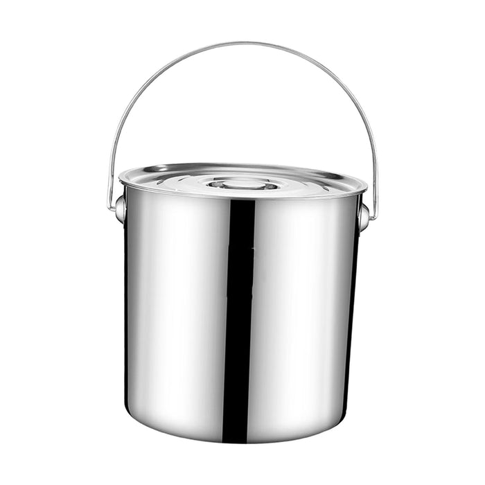 201 Stainless Steel Stockpot Oil Bucket Tall Cooking Pot for Household Hotel 6L