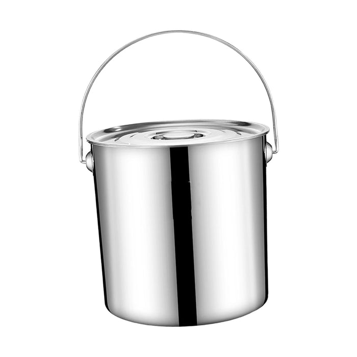 201 Stainless Steel Stockpot Oil Bucket Tall Cooking Pot for Household Hotel 6L