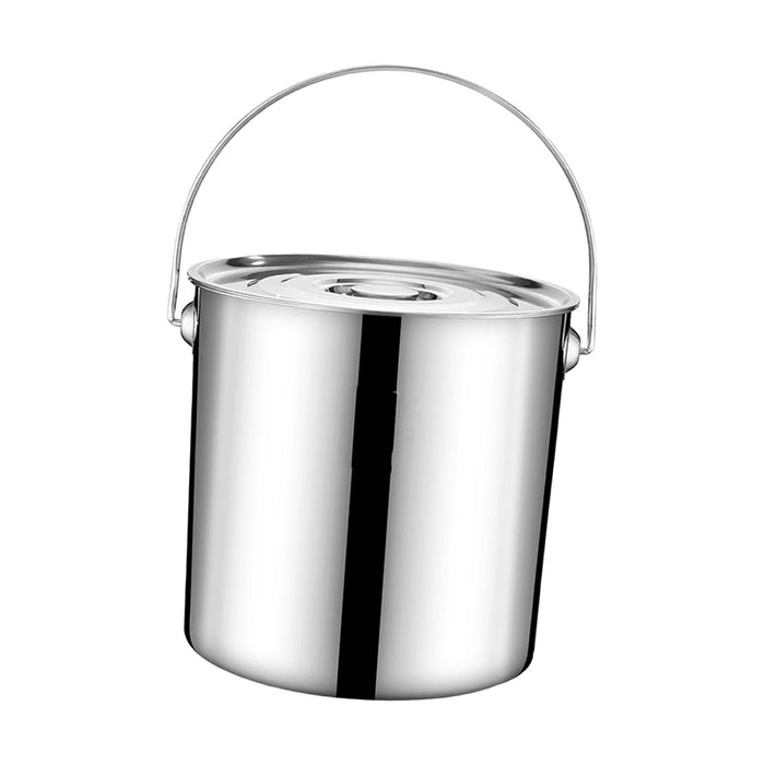 201 Stainless Steel Stockpot Oil Bucket Tall Cooking Pot for Household Hotel 6L