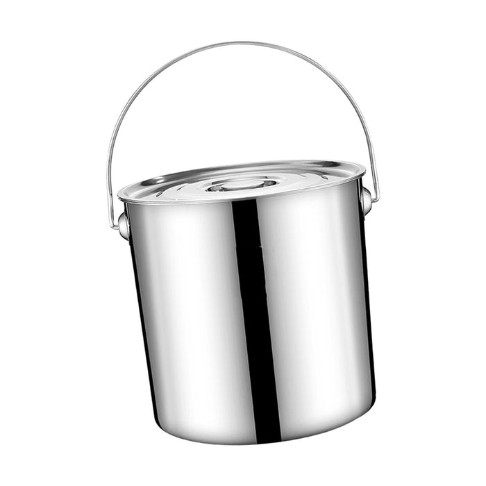 201 Stainless Steel Stockpot Oil Bucket Tall Cooking Pot for Household Hotel 6L