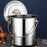 201 Stainless Steel Stockpot Oil Bucket Tall Cooking Pot for Household Hotel 6L