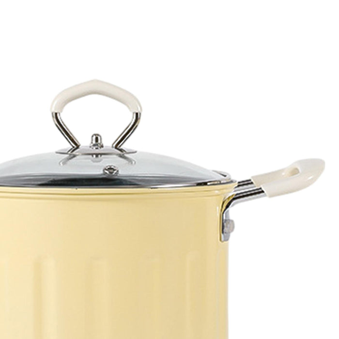 3L Deep Frying Pot with Strainer Kitchen Frying Pan for Frying Party Kitchen Yellow