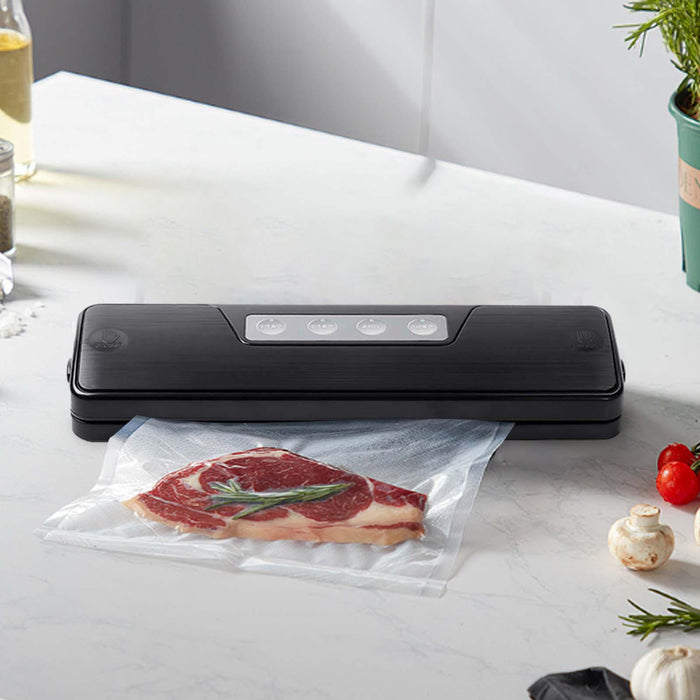 Vacuum Sealer with 10 Bags Portable Packaging Sealer for Snacks Bread Fruits black