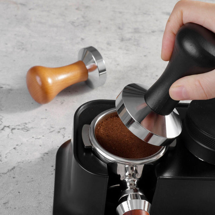 Stainless Steel Espresso Tamper Coffee Hand Press Tool for Cafe Hotel Black