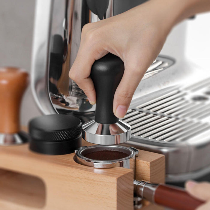 Stainless Steel Espresso Tamper Coffee Hand Press Tool for Cafe Hotel Black