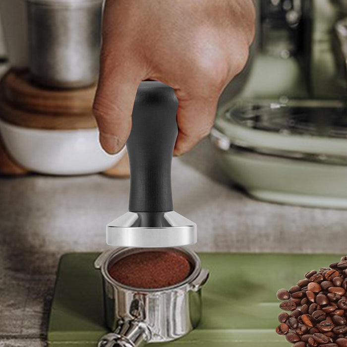 Stainless Steel Espresso Tamper Coffee Hand Press Tool for Cafe Hotel Black