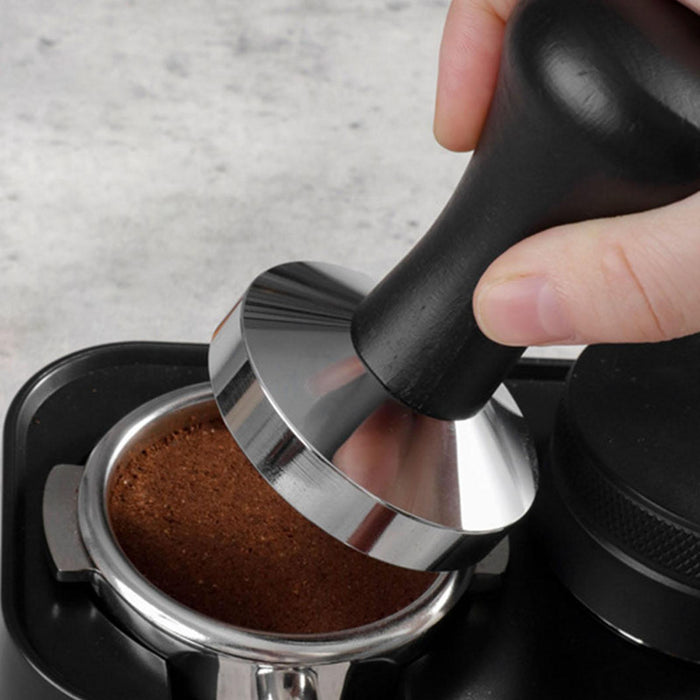 Stainless Steel Espresso Tamper Coffee Hand Press Tool for Cafe Hotel Black