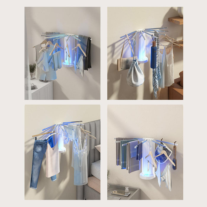 Wall Mounted Clothes Drying Rack Hanging for Indoor Daily Family Use Bedroom Aluminum Alloy