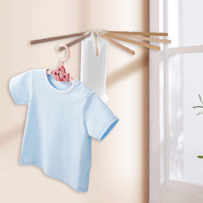 Wall Mounted Clothes Drying Rack Hanging for Indoor Daily Family Use Bedroom Wooden