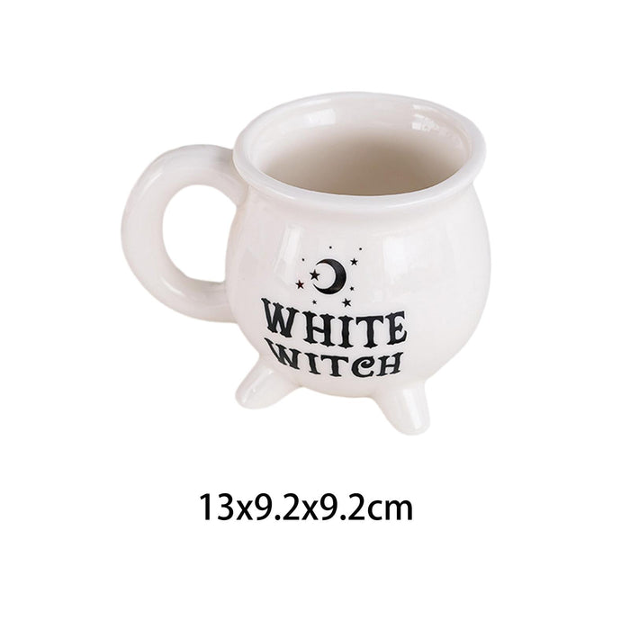 Witch Ceramic Mug with Handle Halloween Coffee Mug for Halloween Milk Cereal White