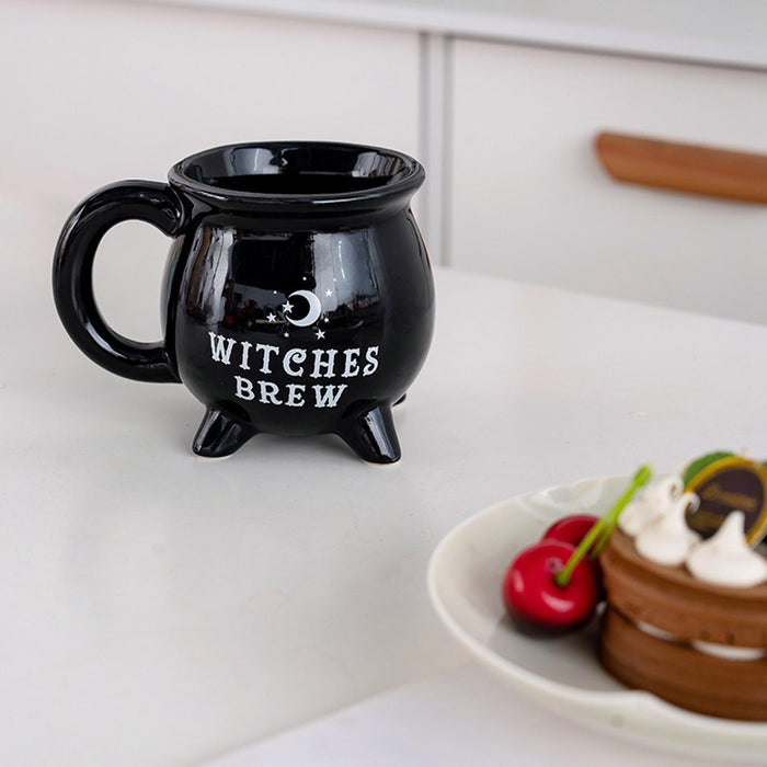 Witch Ceramic Mug with Handle Halloween Coffee Mug for Halloween Milk Cereal White