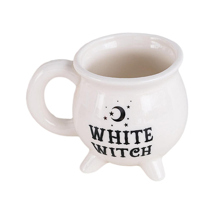 Witch Ceramic Mug with Handle Halloween Coffee Mug for Halloween Milk Cereal White