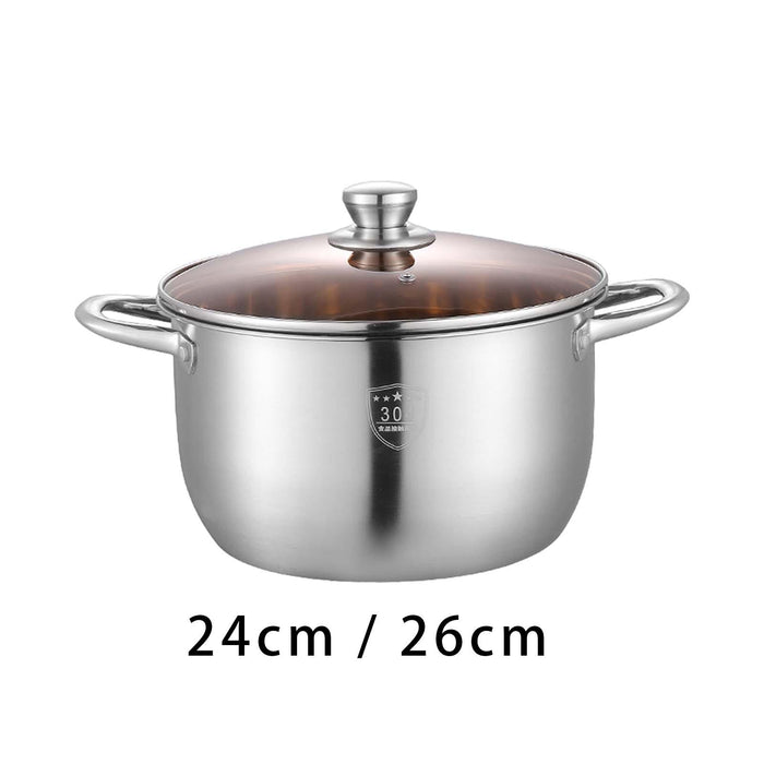 Stainless Steel Stockpot Dual Handle Kitchen Cooking Pot for Eggs Sauce Meat 23.5cm