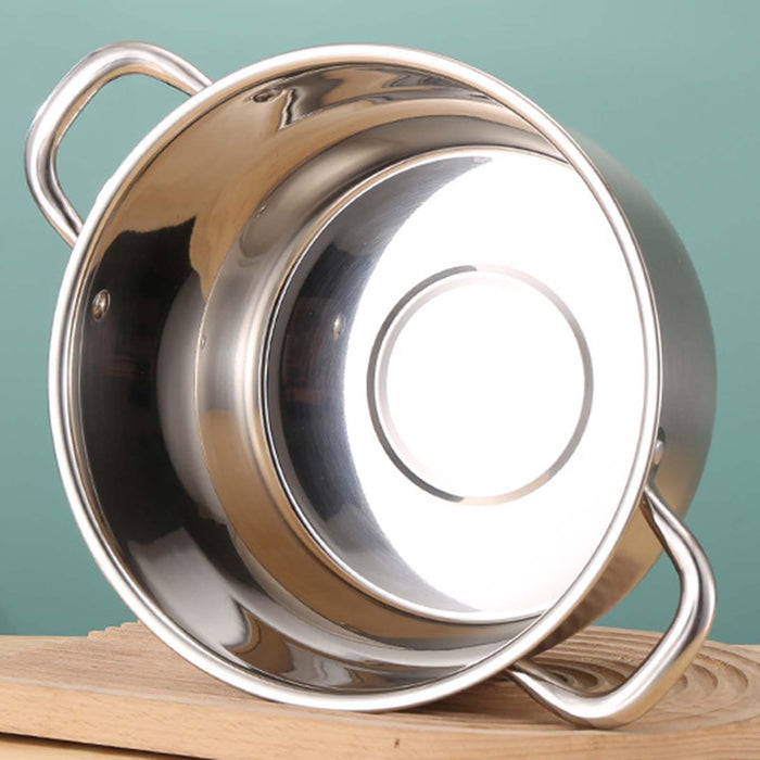 Stainless Steel Stockpot Dual Handle Kitchen Cooking Pot for Eggs Sauce Meat 23.5cm