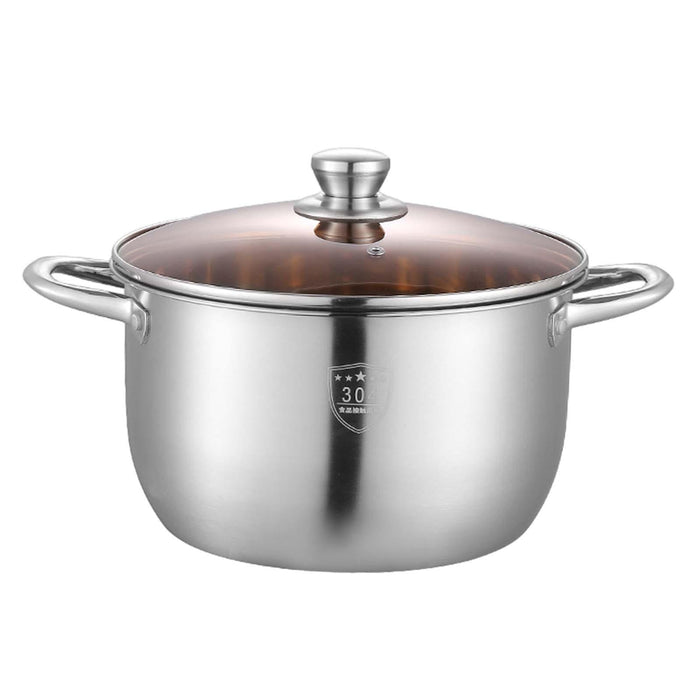 Stainless Steel Stockpot Dual Handle Kitchen Cooking Pot for Eggs Sauce Meat 23.5cm