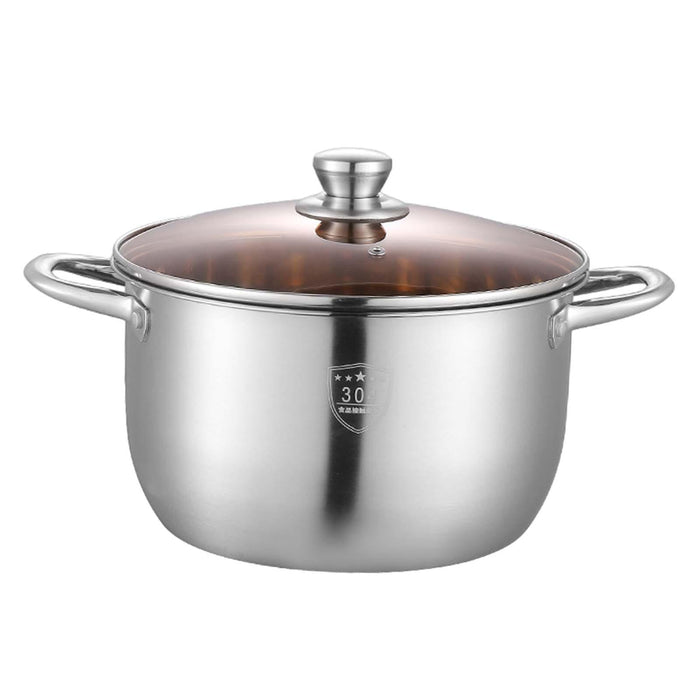 Stainless Steel Stockpot Dual Handle Kitchen Cooking Pot for Eggs Sauce Meat 23.5cm