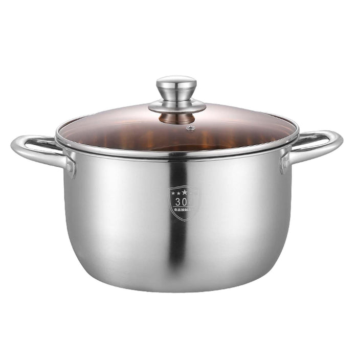 Stainless Steel Stockpot Dual Handle Kitchen Cooking Pot for Eggs Sauce Meat 23.5cm