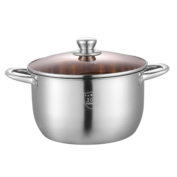 Stainless Steel Stockpot Dual Handle Kitchen Cooking Pot for Eggs Sauce Meat 23.5cm