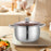 Stainless Steel Stockpot Dual Handle Kitchen Cooking Pot for Eggs Sauce Meat 23.5cm