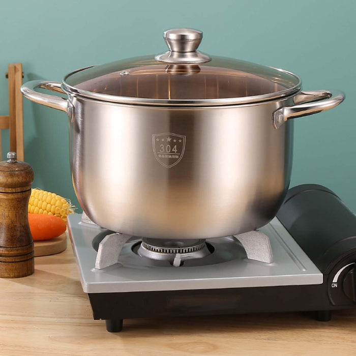 Stainless Steel Stockpot Dual Handle Kitchen Cooking Pot for Eggs Sauce Meat 23.5cm