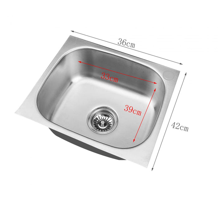 Undermount Single Bowl Kitchen Restaurant Hotel Bar Easily Drain Workstation 42x36cm