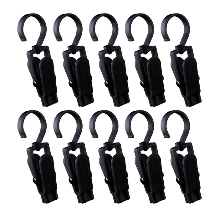 10Pcs Swivel Laundry Clips Portable Travel Clothes Pins for Pants Socks Hats Black