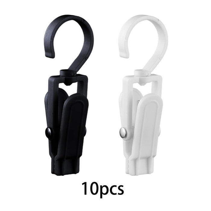 10Pcs Swivel Laundry Clips Portable Travel Clothes Pins for Pants Socks Hats Black