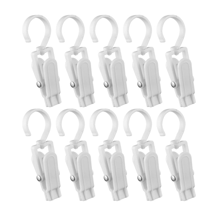 10Pcs Swivel Laundry Clips Portable Travel Clothes Pins for Pants Socks Hats White