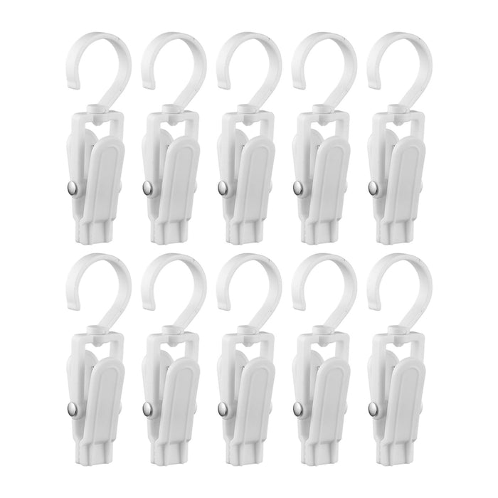 10Pcs Swivel Laundry Clips Portable Travel Clothes Pins for Pants Socks Hats White