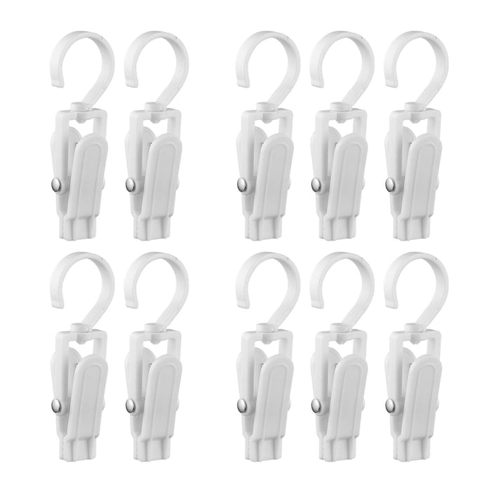 10Pcs Swivel Laundry Clips Portable Travel Clothes Pins for Pants Socks Hats White