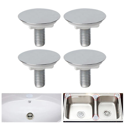 4 Pieces Kitchen Sink Tap Hole Cover Blanking Plug for Hotel Kitchen Bathtub Argent