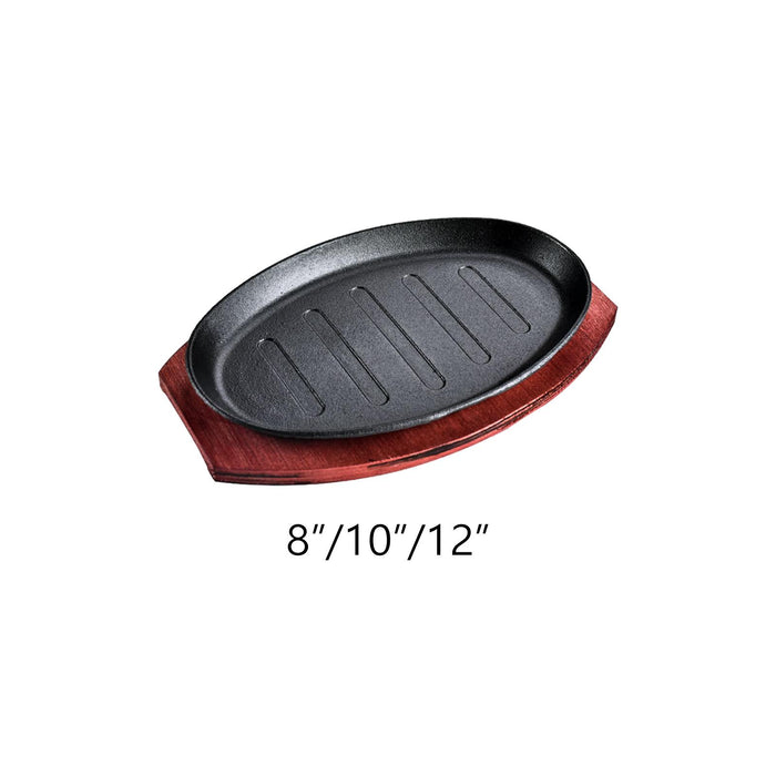 Steak Fry Plate Nonstick Oval Shape Teppanyaki Grill Pan for Kitchen Cooking 8inch